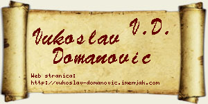 Vukoslav Domanović vizit kartica